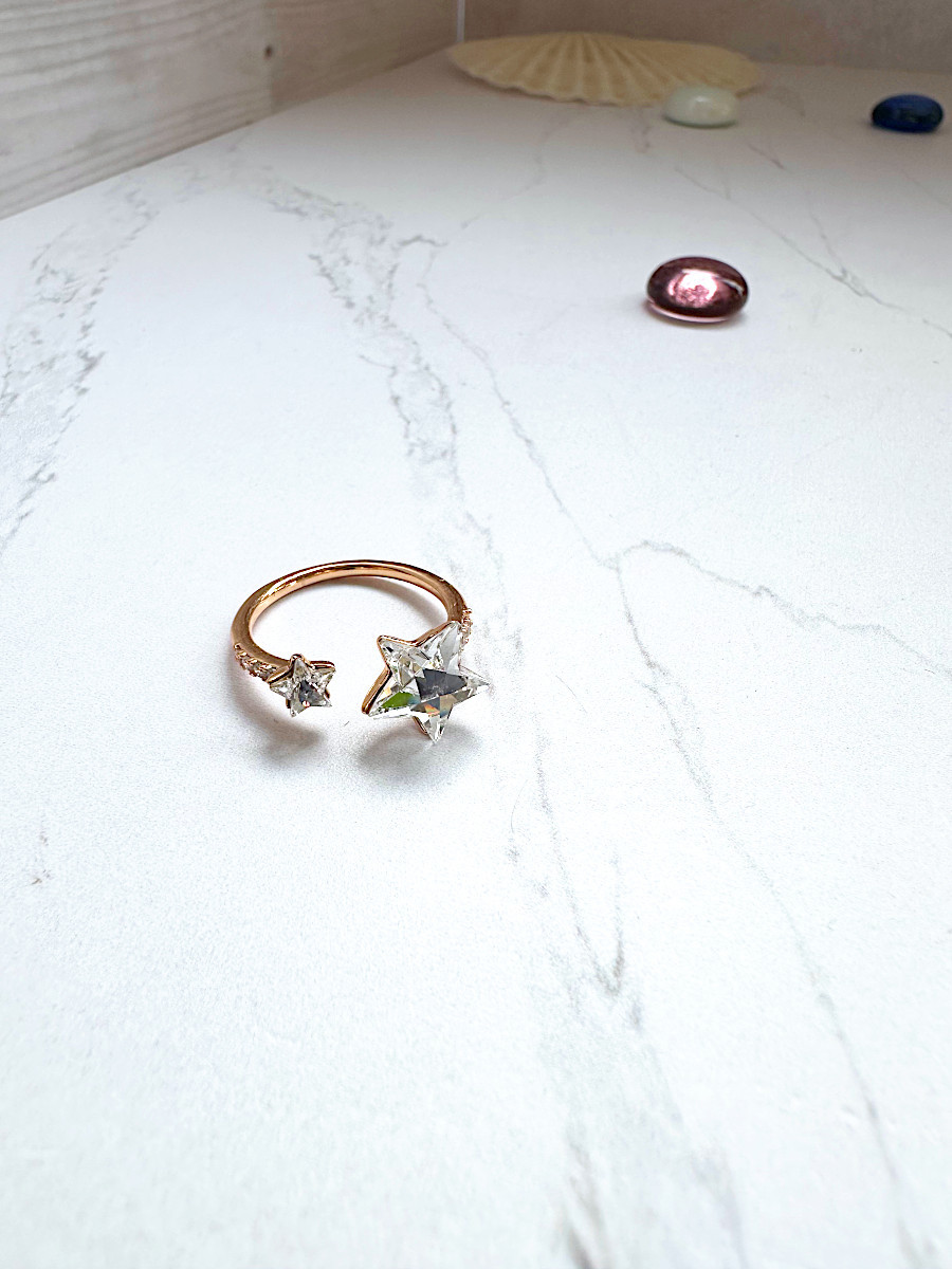 Кольцо "Две звезды" с прозрачными кристаллами Сваровски, Xuping Jewelry Кольцо "Две звезды" с прозрачными кристаллами Сваровски, Xuping Jewelry