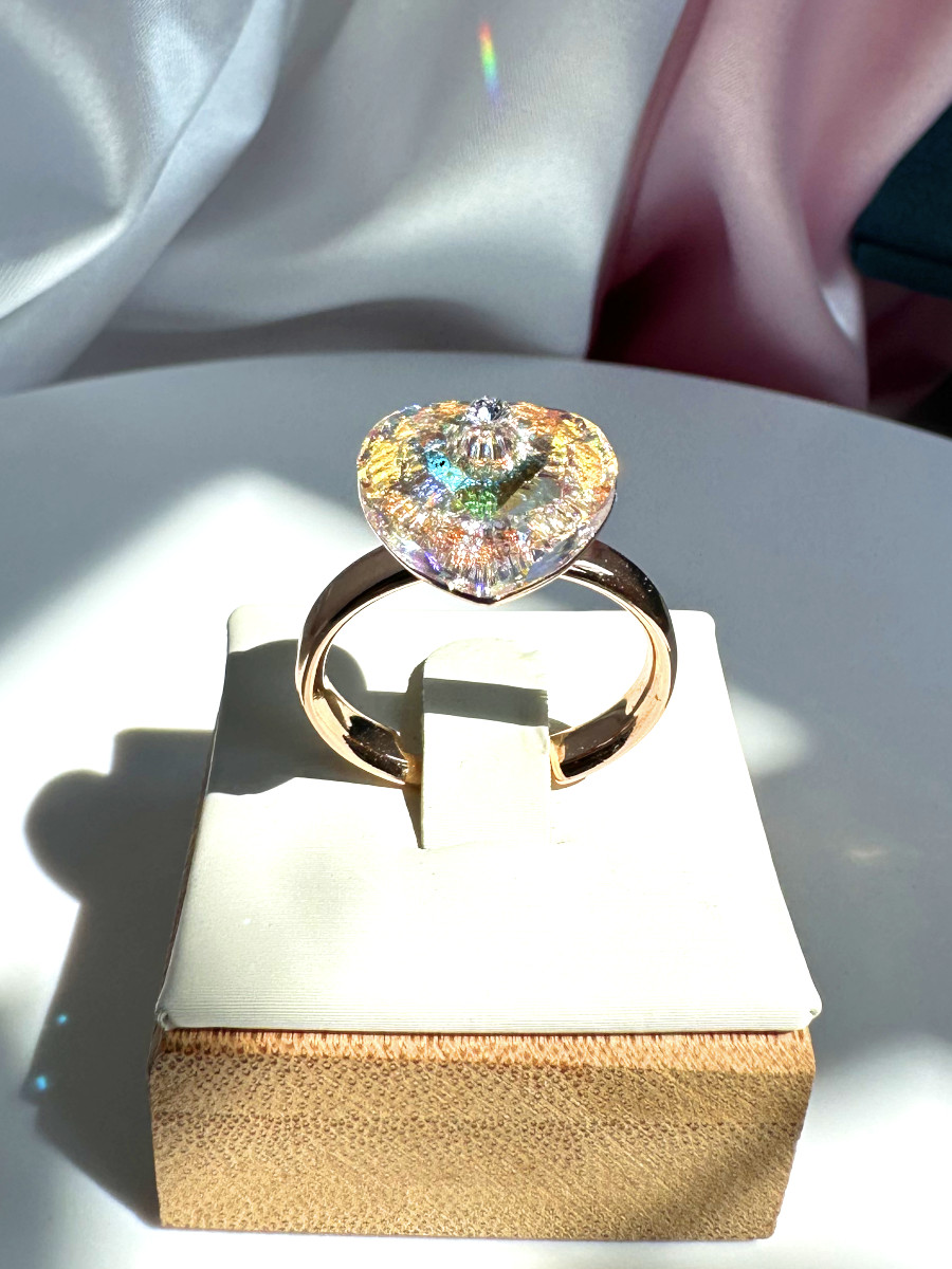 Кольцо "Сердце Золушки" с жёлтым кристаллом Сваровски (18-22), Xuping Jewelry Кольцо "Сердце Золушки" с жёлтым кристаллом Сваровски (18-22), Xuping Jewelry