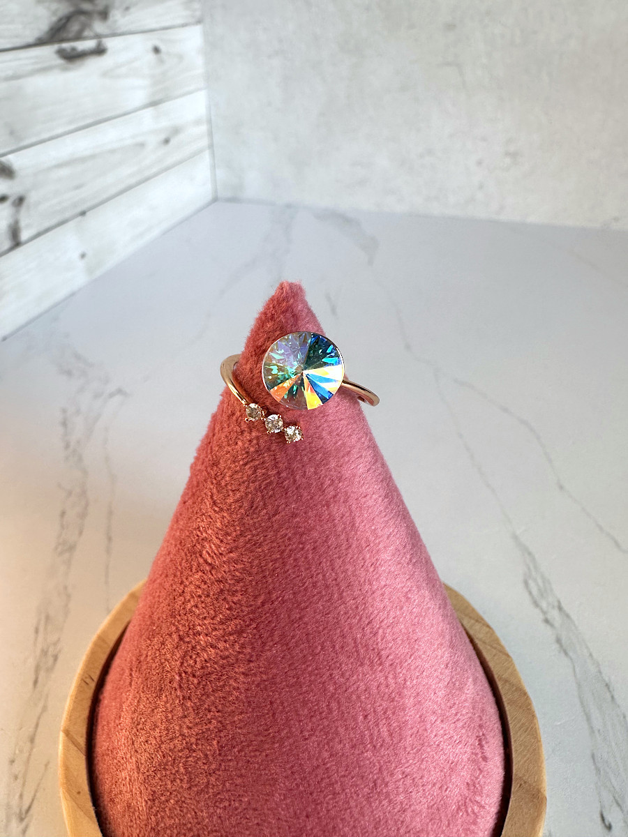 Кольцо "Изида" с кристаллом Сваровски жёлтый хамелеон, Xuping Jewelry