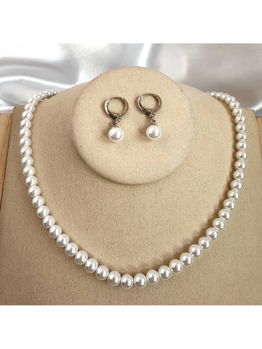 Жемчужный комплект украшений: бусы и серьги Xuping Jewelry Жемчужный комплект украшений: бусы и серьги Xuping Jewelry