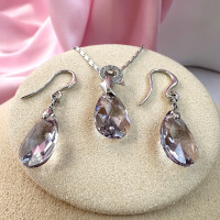 Комплект украшений Xuping Jewelry: колье и серьги с кристаллом Swarovski "Мальвина"