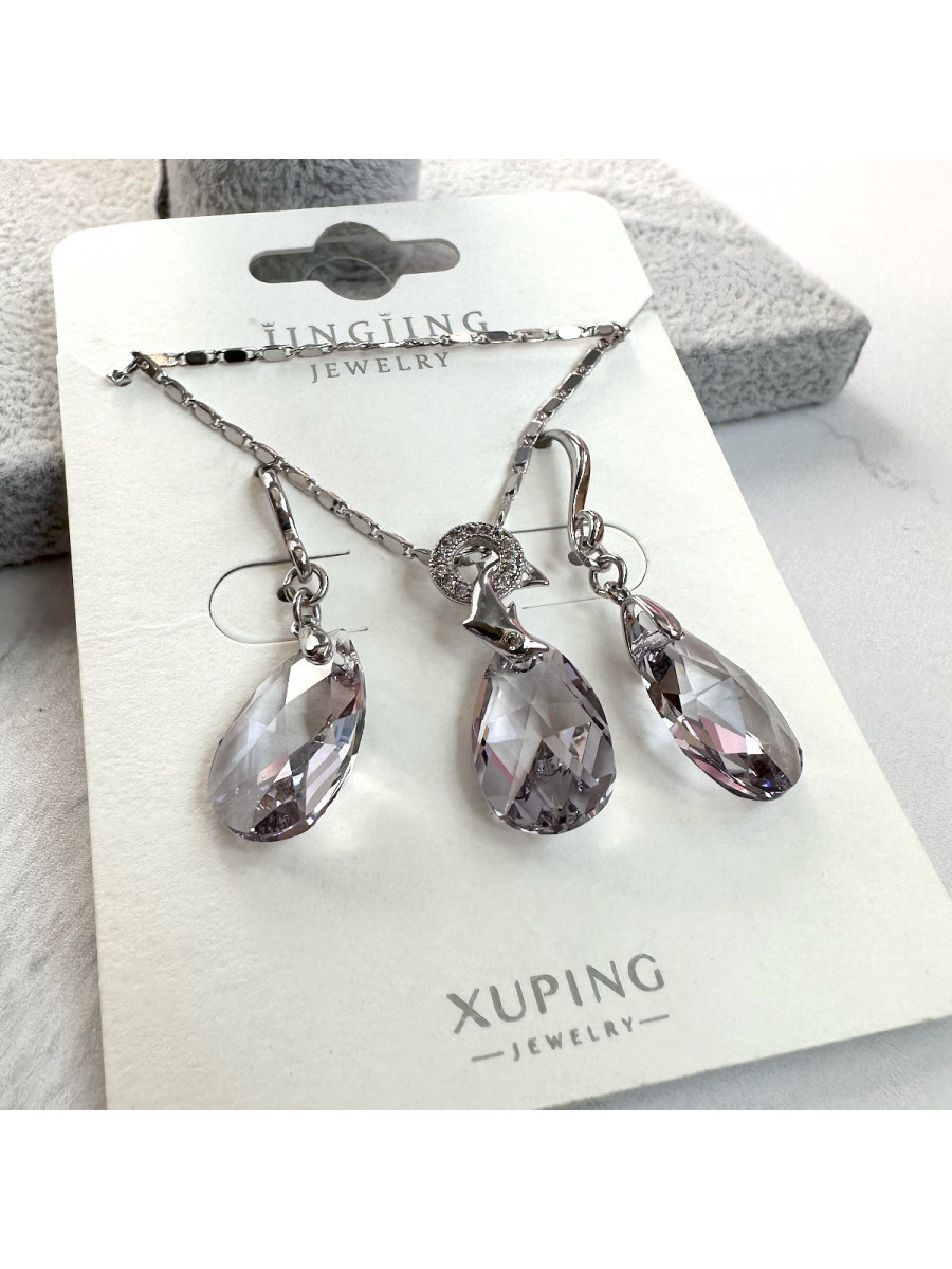 Комплект украшений Xuping Jewelry: колье и серьги с кристаллом Swarovski "Мальвина" Комплект украшений Xuping Jewelry: колье и серьги с кристаллом Swarovski "Мальвина"
