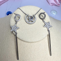 Колье и серьги "Мерцание звезд" с фианитом Swarovski