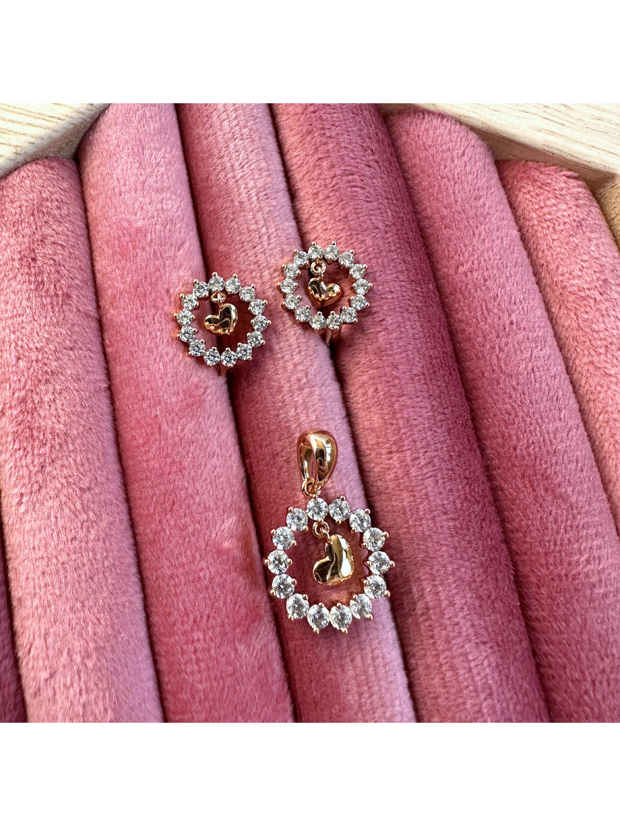 Комплект украшений "Сияние сердца": подвеска и серьги Xuping Jewelry