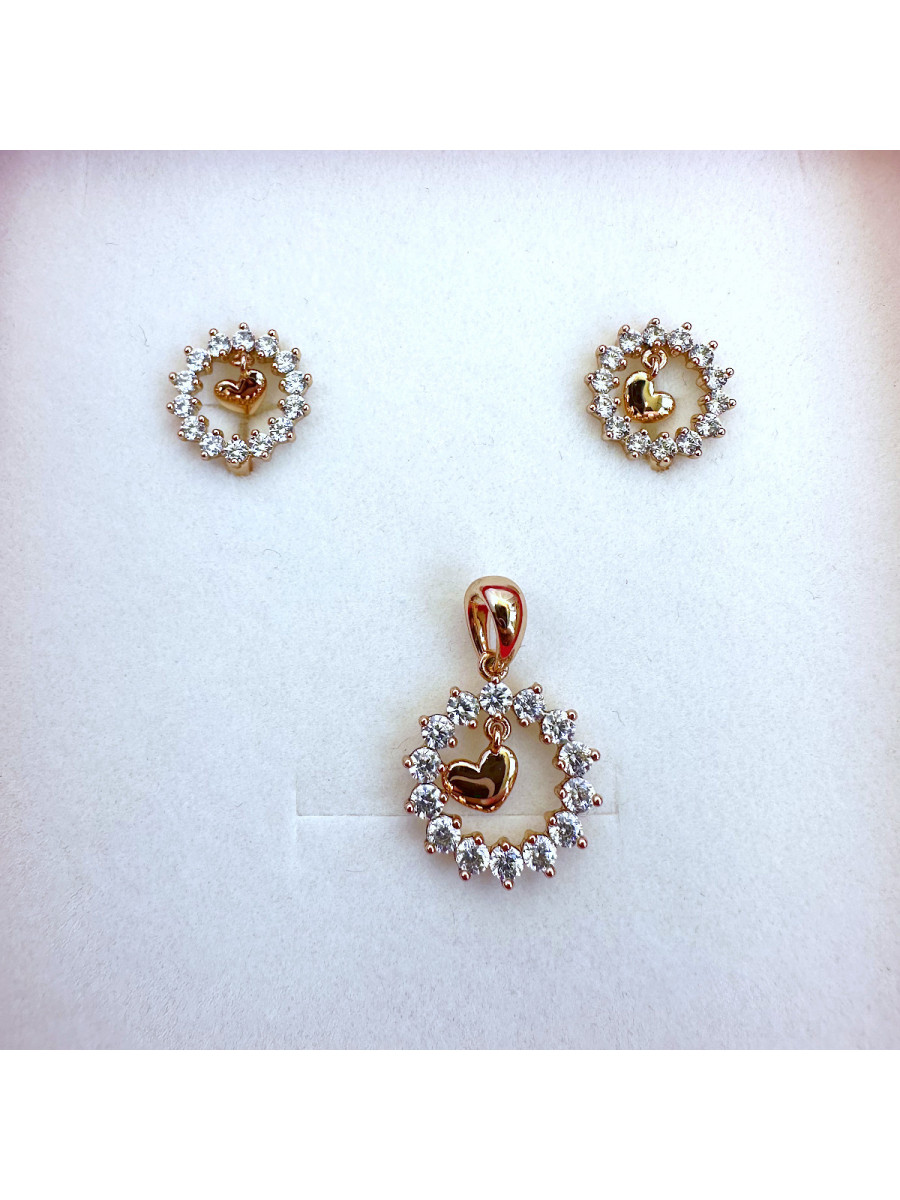 Комплект украшений "Сияние сердца": подвеска и серьги Xuping Jewelry