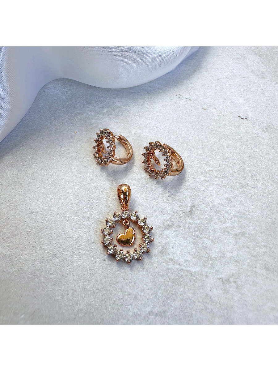 Комплект украшений "Сияние сердца": подвеска и серьги Xuping Jewelry