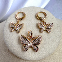 Комплект украшений "Бабочки": подвеска и серьги Xuping Jewelry