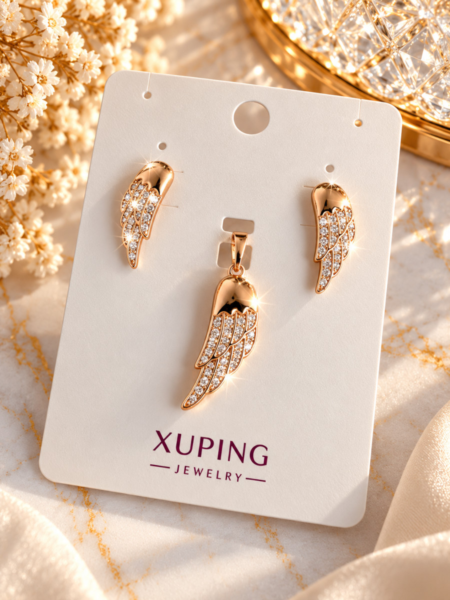 Комплект украшений "Крылья ангела": подвеска и серьги Xuping Jewelry