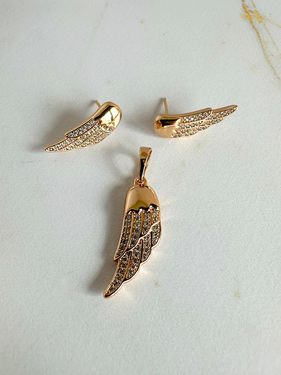 Комплект украшений "Крылья ангела": подвеска и серьги Xuping Jewelry