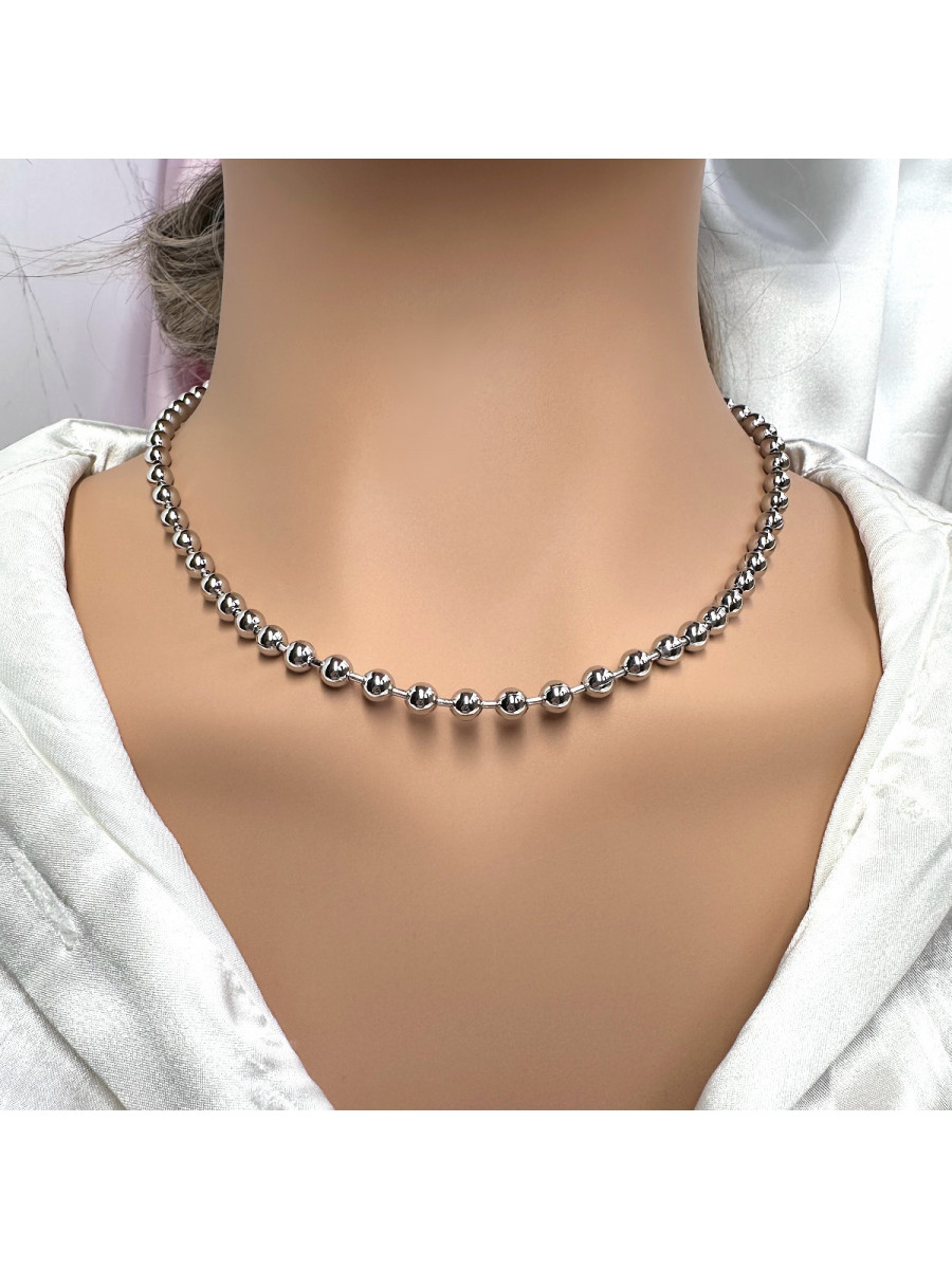 Цепочка XUPING, плетение Перлина шарики 45-50 см. x 5 мм. в серебре