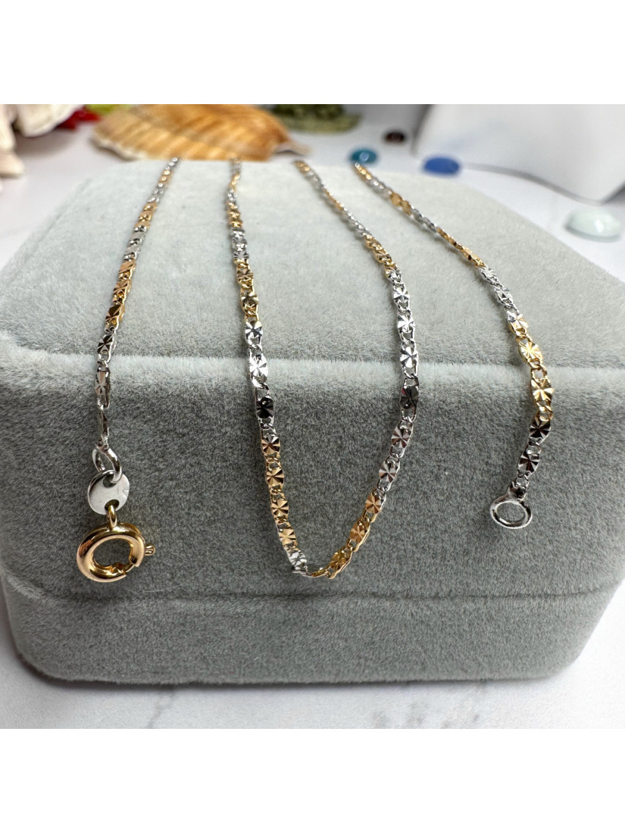 Женская двухцветная цепочка с декоративным плетением (45 см.) Xuping Jewelry