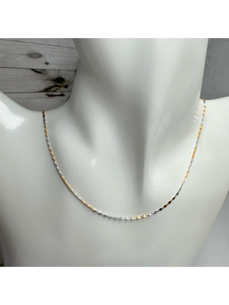 Женская двухцветная цепочка с декоративным плетением (45 см.) Xuping Jewelry