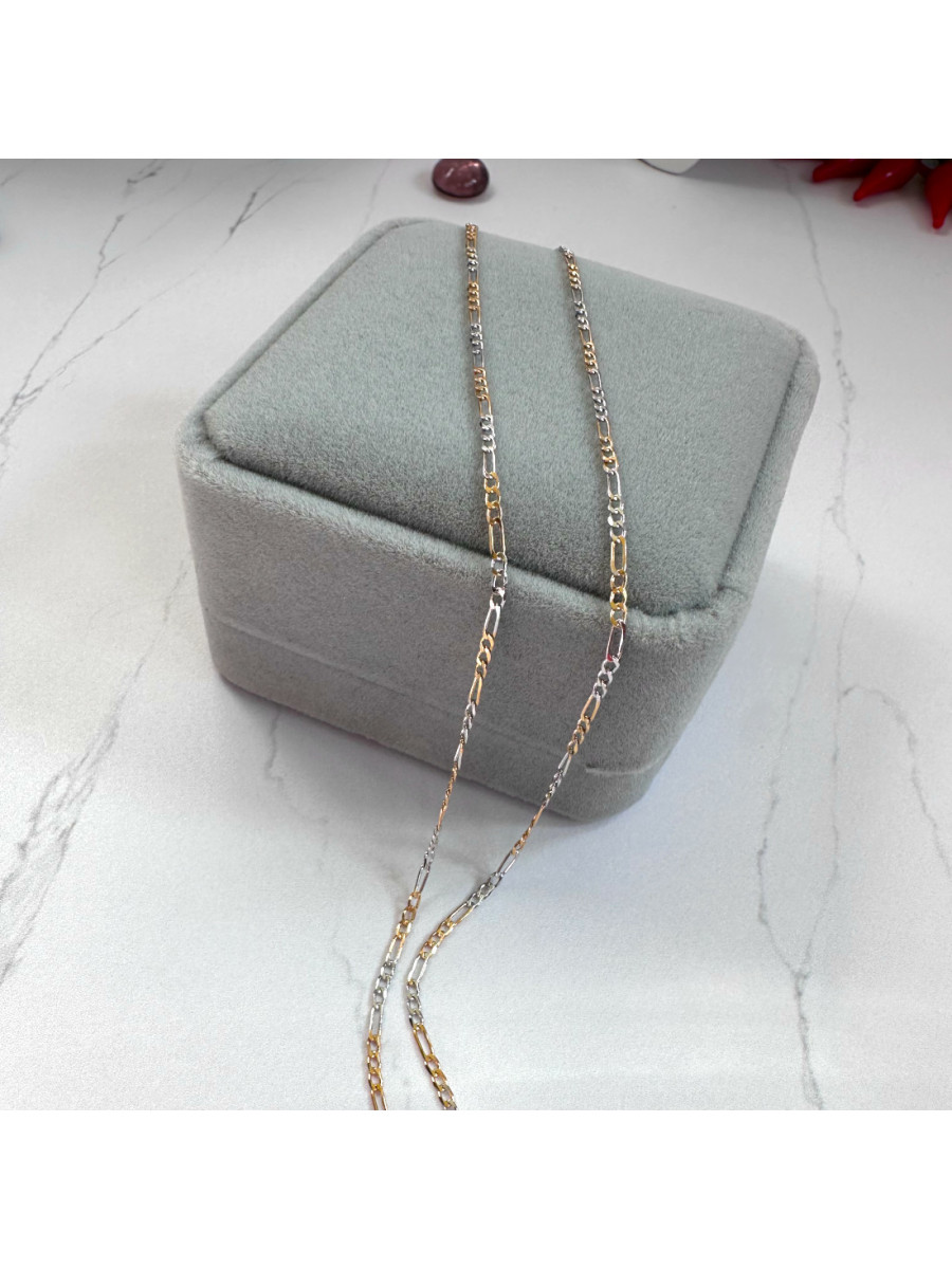 Женская двухцветная цепочка на шею с плетением Фигаро (45 см.) Xuping Jewelry Женская двухцветная цепочка на шею с плетением Фигаро (45 см.) Xuping Jewelry