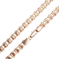 Узорная женская цепочка на шею 45 см. с плетением Сердце, Xuping Jewelry (позолота)