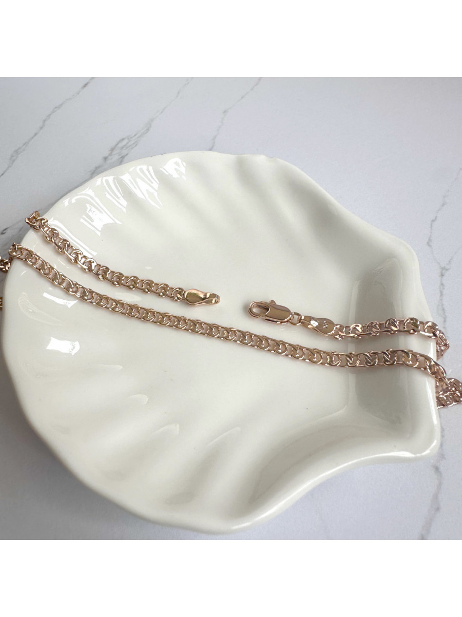 Узорная женская цепочка на шею 45 см. с плетением Сердце, Xuping Jewelry (позолота) Узорная женская цепочка на шею 45 см. с плетением Сердце, Xuping Jewelry (позолота)