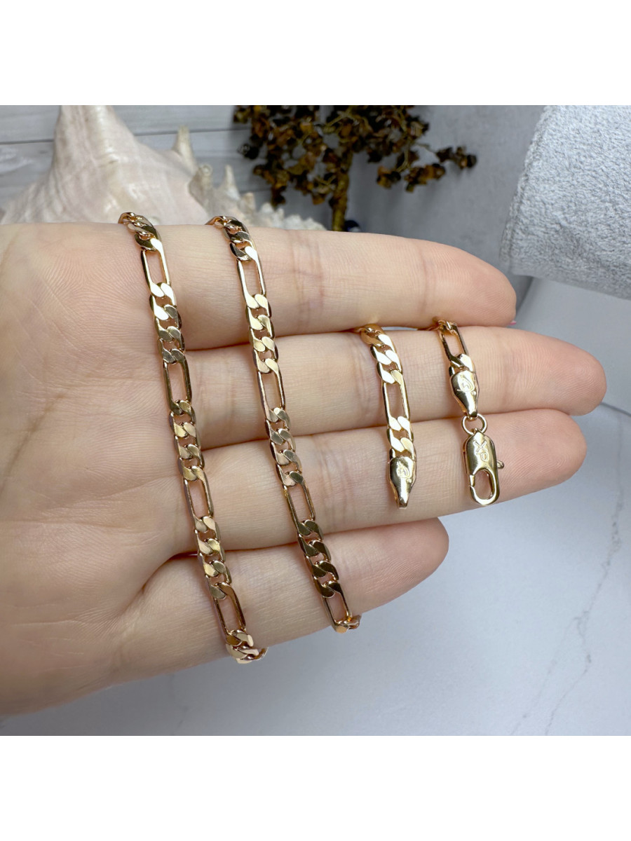 Цепочка на шею с плетением Фигаро (55 см.) Xuping Jewelry, позолота Цепочка на шею с плетением Фигаро (55 см.) Xuping Jewelry, позолота