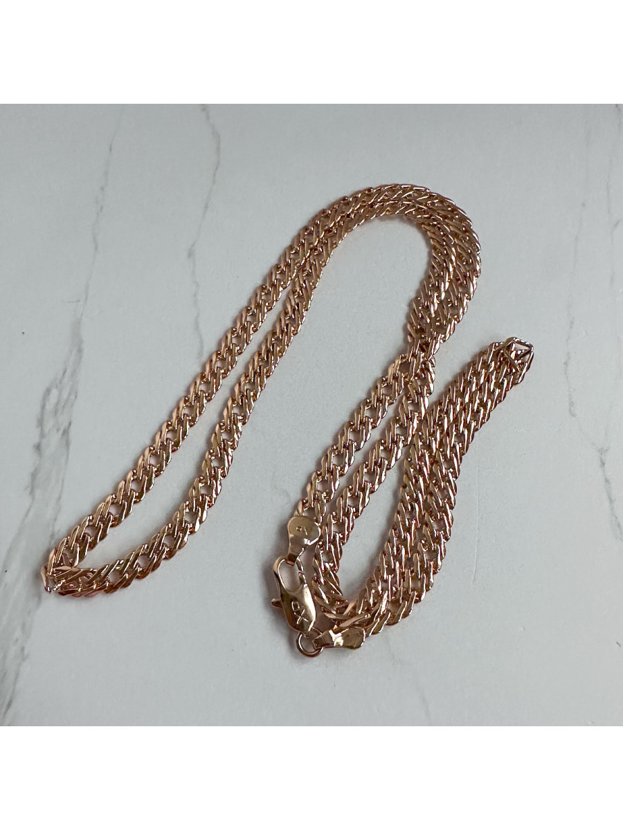 Позолоченная цепочка на шею 60 x 0,5 см. с плетением двойной ромб, Xuping Jewelry