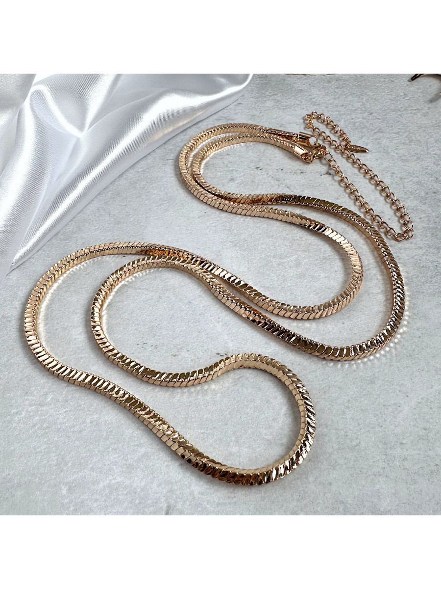Цепь 93-113 см. в золоте с плетением квадратный снейк, Xuping Jewelry