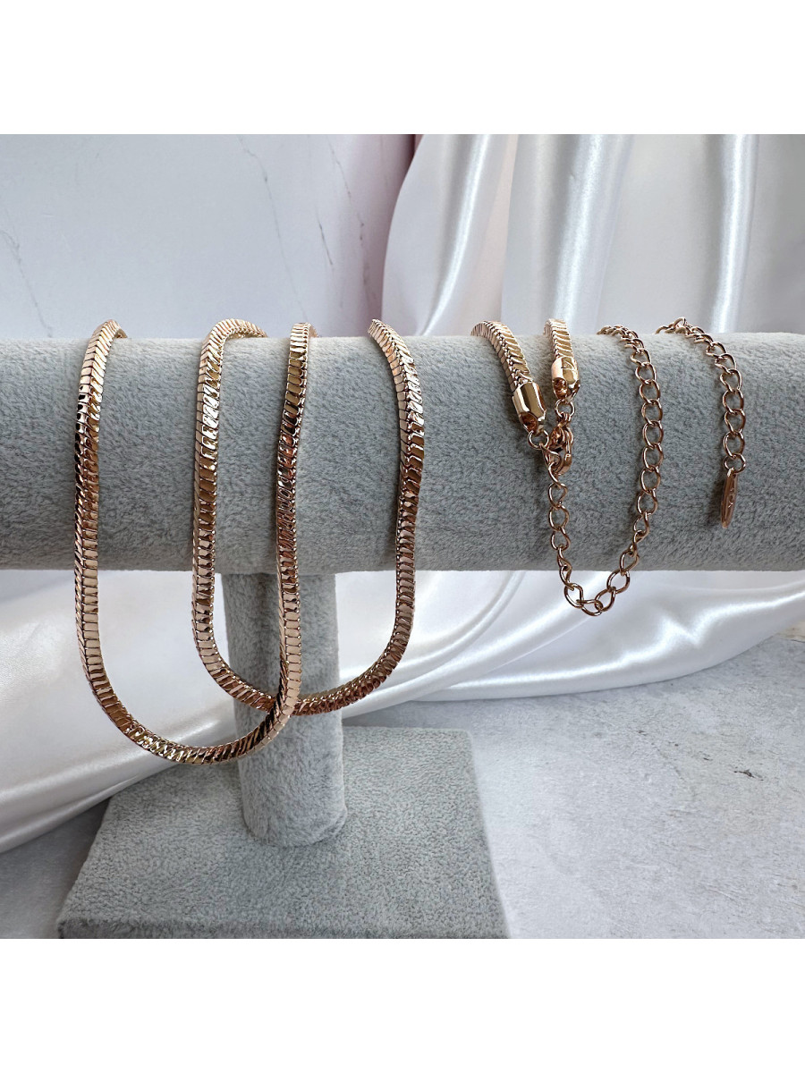 Цепь 93-113 см. в золоте с плетением квадратный снейк, Xuping Jewelry
