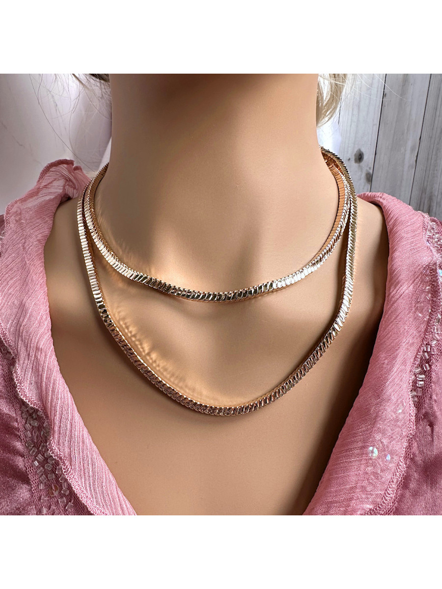 Цепь 93-113 см. в золоте с плетением квадратный снейк, Xuping Jewelry