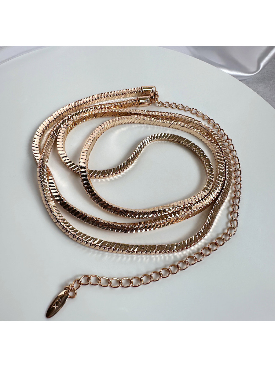 Цепь 93-113 см. в золоте с плетением квадратный снейк, Xuping Jewelry