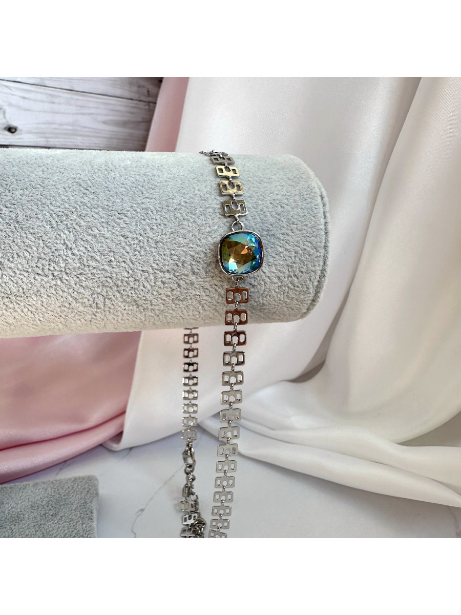 Чокер "Жанна д'Арк" с голубым голографическим кристаллом Swarovski (35-40 см.), Xuping Jewelry