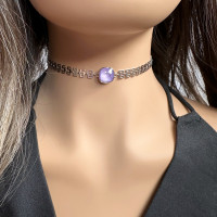 Чокер "Жанна д'Арк" с сиреневым кристаллом Swarovski (35-40 см.), Xuping Jewelry