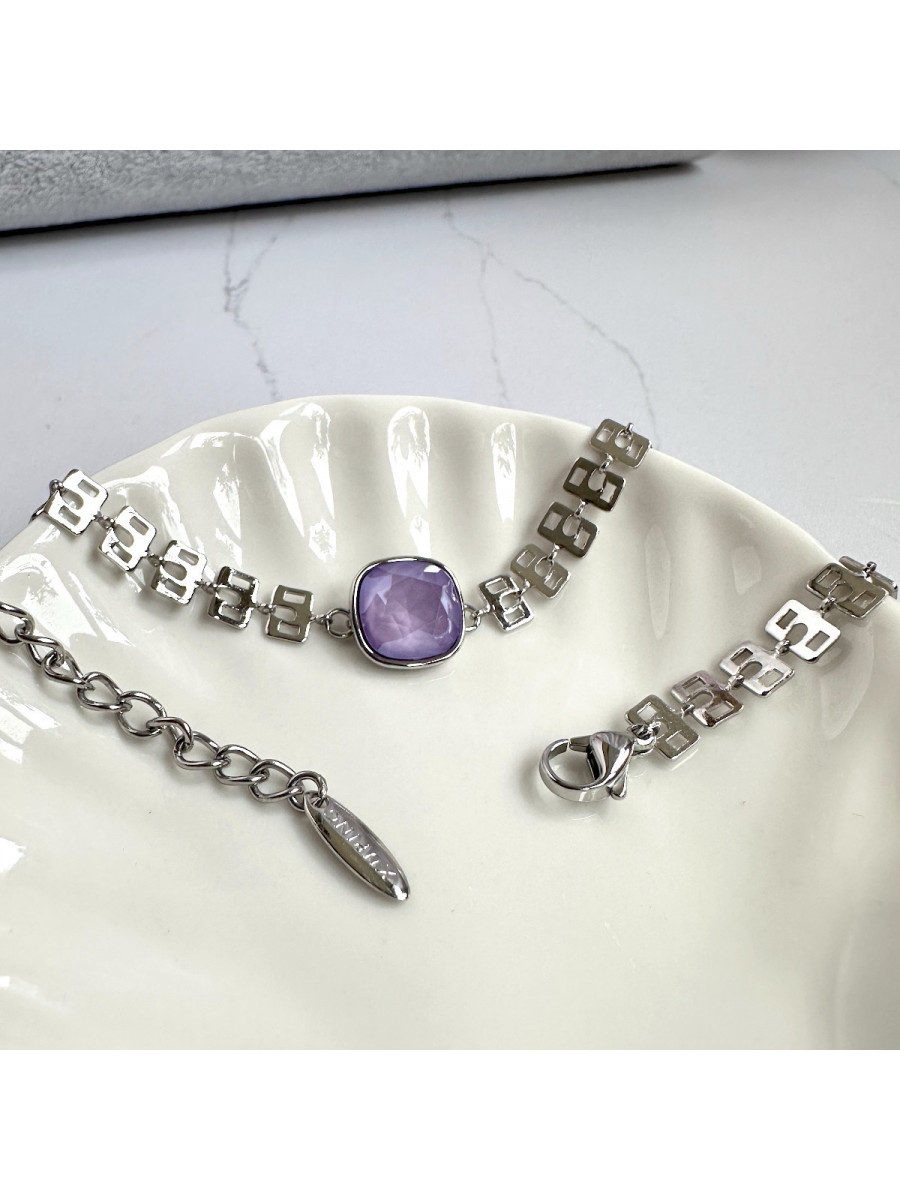 Чокер "Жанна д'Арк" с сиреневым кристаллом Swarovski (35-40 см.), Xuping Jewelry