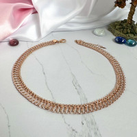 Цепочка-чокер фантазийного плетения (41-46 см. x 1 см.), Xuping Jewelry