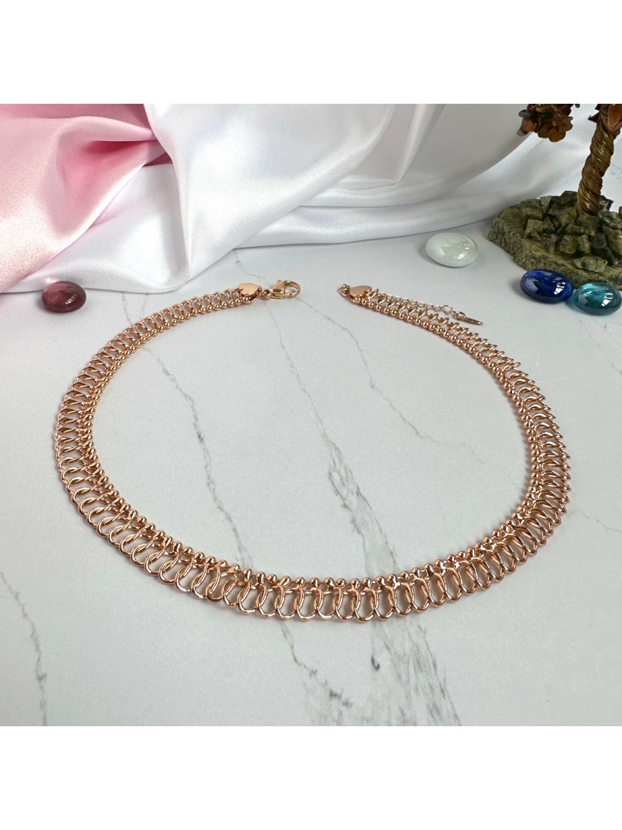 Цепочка-чокер фантазийного плетения (41-46 см. x 1 см.), Xuping Jewelry