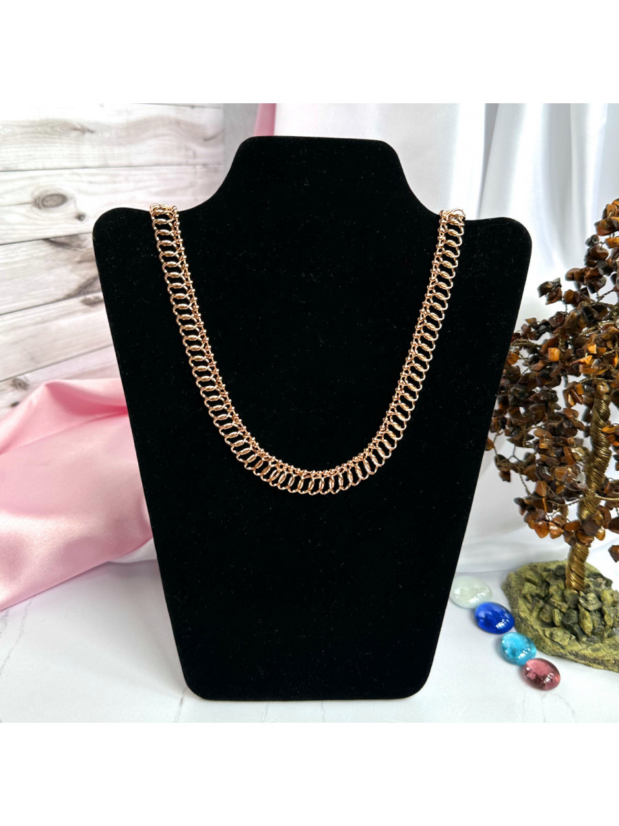 Цепочка-чокер фантазийного плетения (41-46 см. x 1 см.), Xuping Jewelry