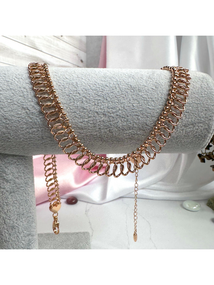Цепочка-чокер фантазийного плетения (41-46 см. x 1 см.), Xuping Jewelry