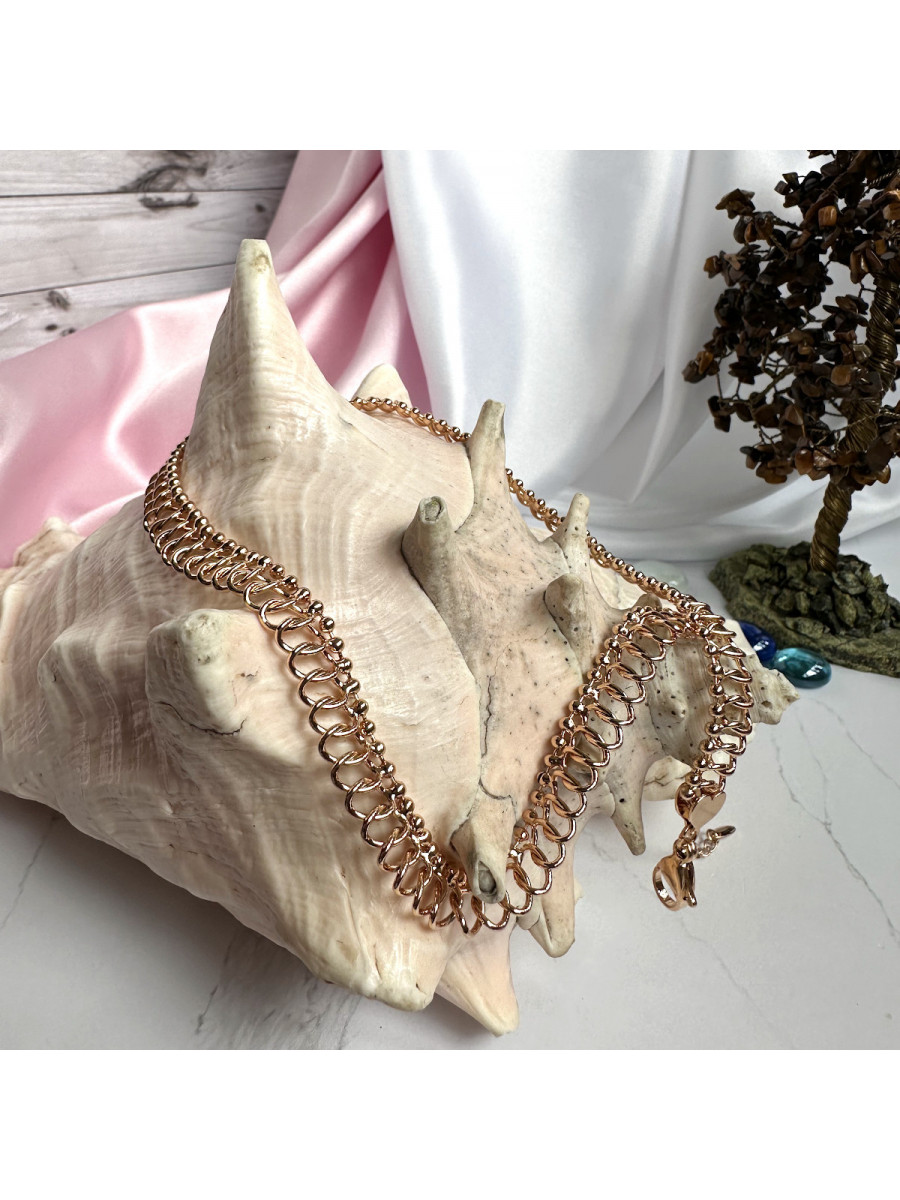 Цепочка-чокер фантазийного плетения (41-46 см. x 1 см.), Xuping Jewelry