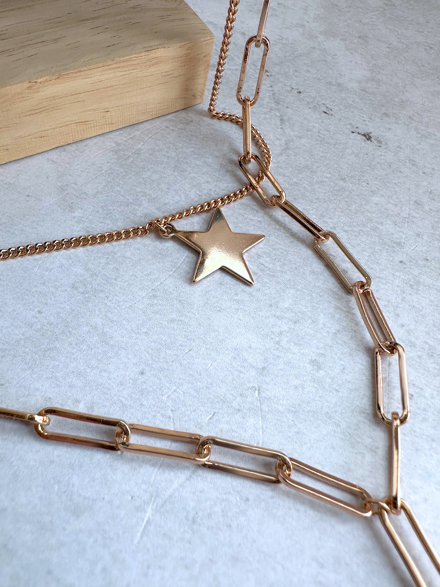 Двойное колье-галстук со звездой, Xuping Jewelry Двойное колье-галстук со звездой, Xuping Jewelry
