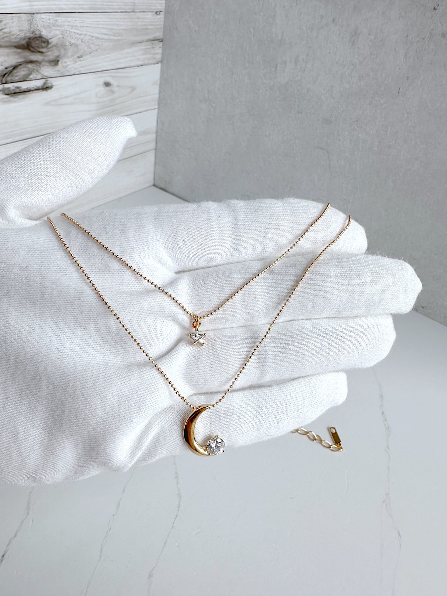 Двухслойное колье «Duo» с месяцем и звездой, Xuping Jewelry