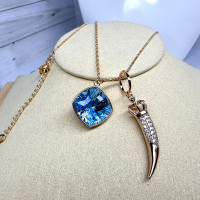 Длинное колье "Рог изобилия" с кристаллом Swarovski (94-99 см.), Xuping Jewelry