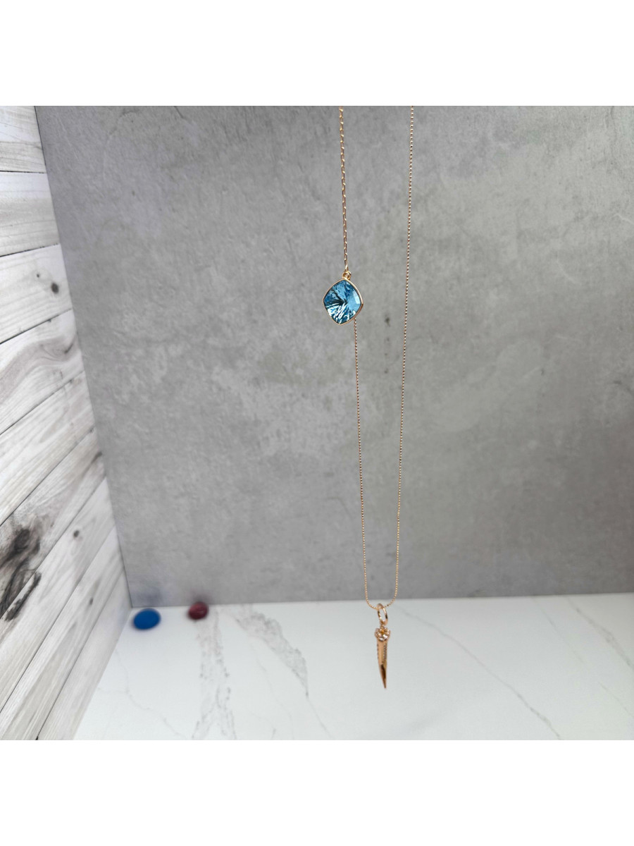 Длинное колье "Рог изобилия" с кристаллом Swarovski (94-99 см.), Xuping Jewelry Длинное колье "Рог изобилия" с кристаллом Swarovski (94-99 см.), Xuping Jewelry