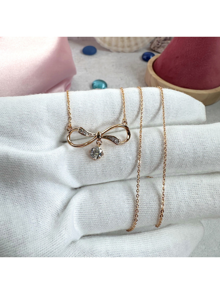 Колье с бантом и круглой подвеской, Xuping Jewelry