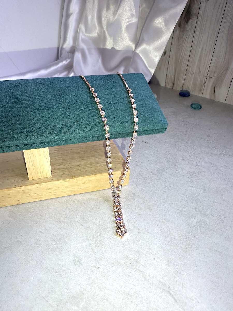 Праздничное колье-галстук из дорожки фианитов, Xuping Jewelry Праздничное колье-галстук из дорожки фианитов, Xuping Jewelry