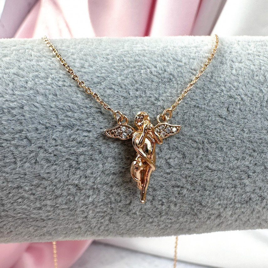 Колье "Ангел трубящий" в золоте, ювелирная бижутерия от Xuping Jewelry