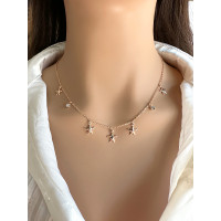 Колье-цепочка с подвесками-цирконами и морскими звездами от Xuping Jewelry