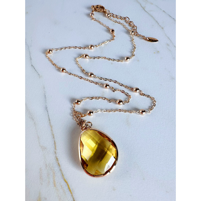 Колье на цепочке "Янтарный блик" (46-50 см.), Xuping Jewelry