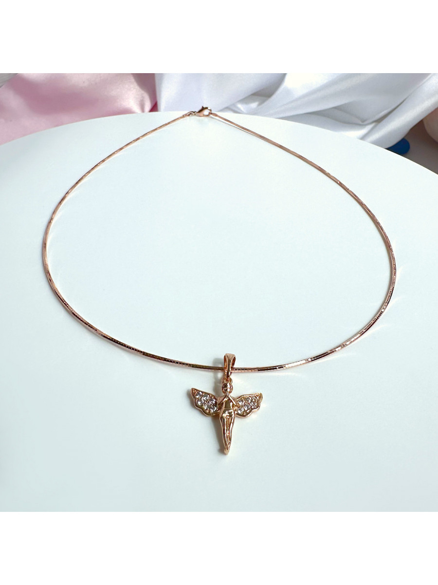 Колье на цепочке-струне с подвеской-ангелом, Xuping Jewelry Колье на цепочке-струне с подвеской-ангелом, Xuping Jewelry