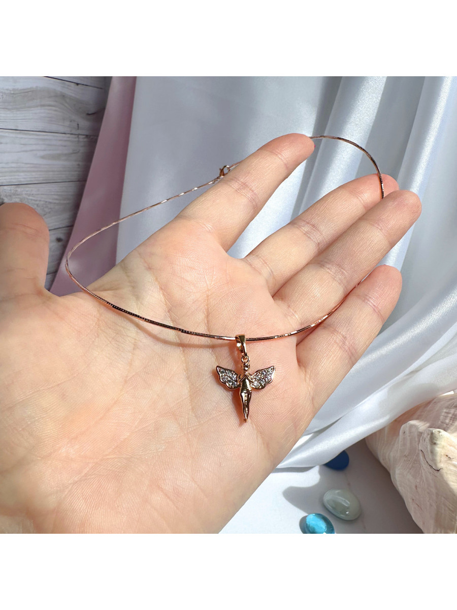 Колье на цепочке-струне с подвеской-ангелом, Xuping Jewelry Колье на цепочке-струне с подвеской-ангелом, Xuping Jewelry