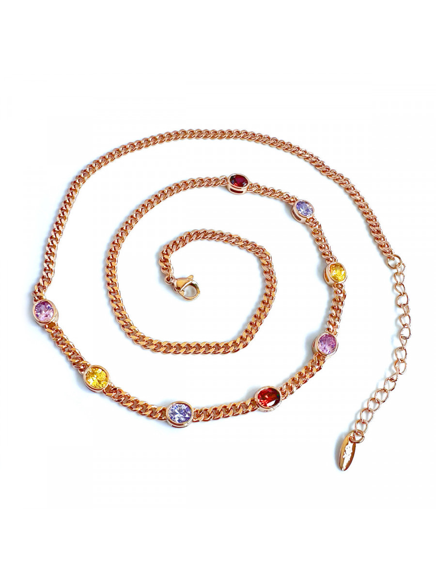 Колье "Принцесса" с разноцветными цирконами, Xuping Jewelry