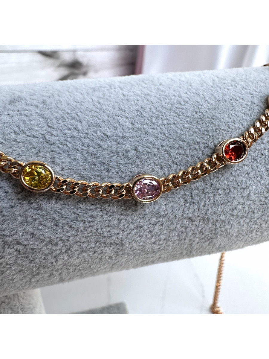 Колье "Принцесса" с разноцветными цирконами, Xuping Jewelry