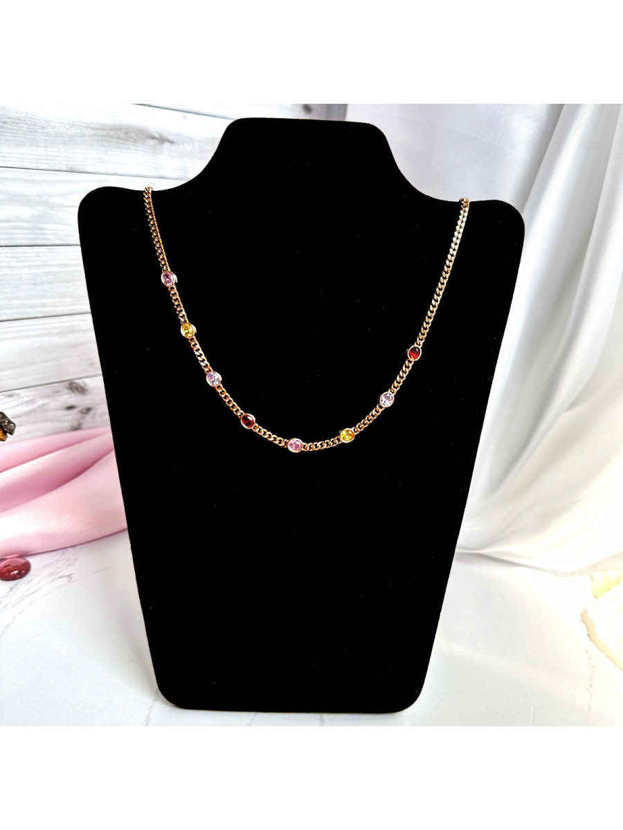 Колье "Принцесса" с разноцветными цирконами, Xuping Jewelry
