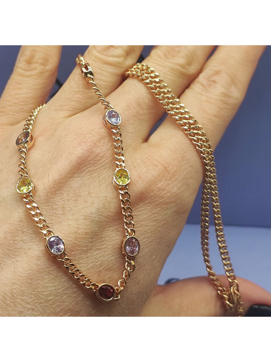 Колье "Принцесса" с разноцветными цирконами, Xuping Jewelry