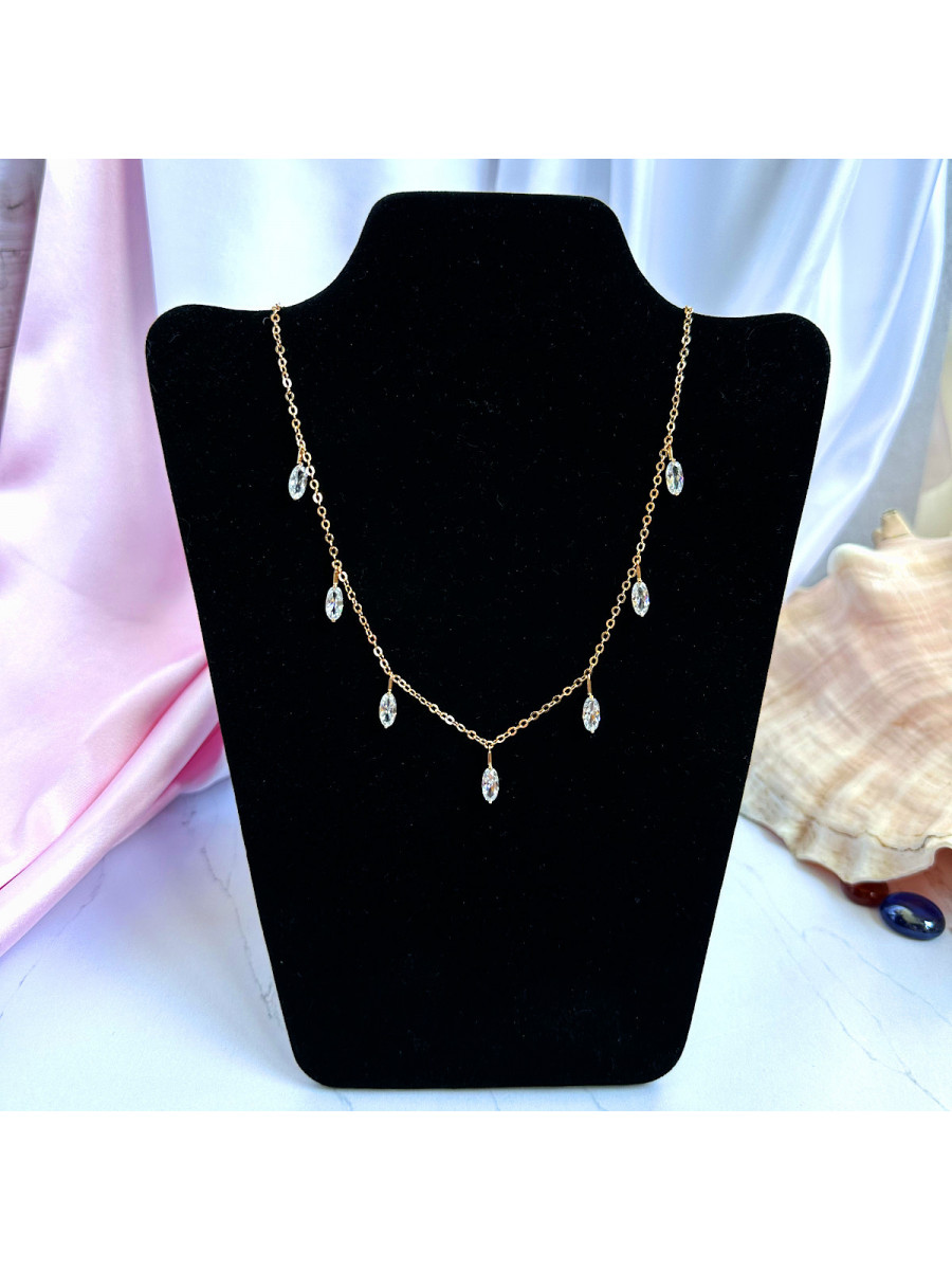 Колье с подвесками-каплями из цирконов, Xuping Jewelry Колье с подвесками-каплями из цирконов, Xuping Jewelry