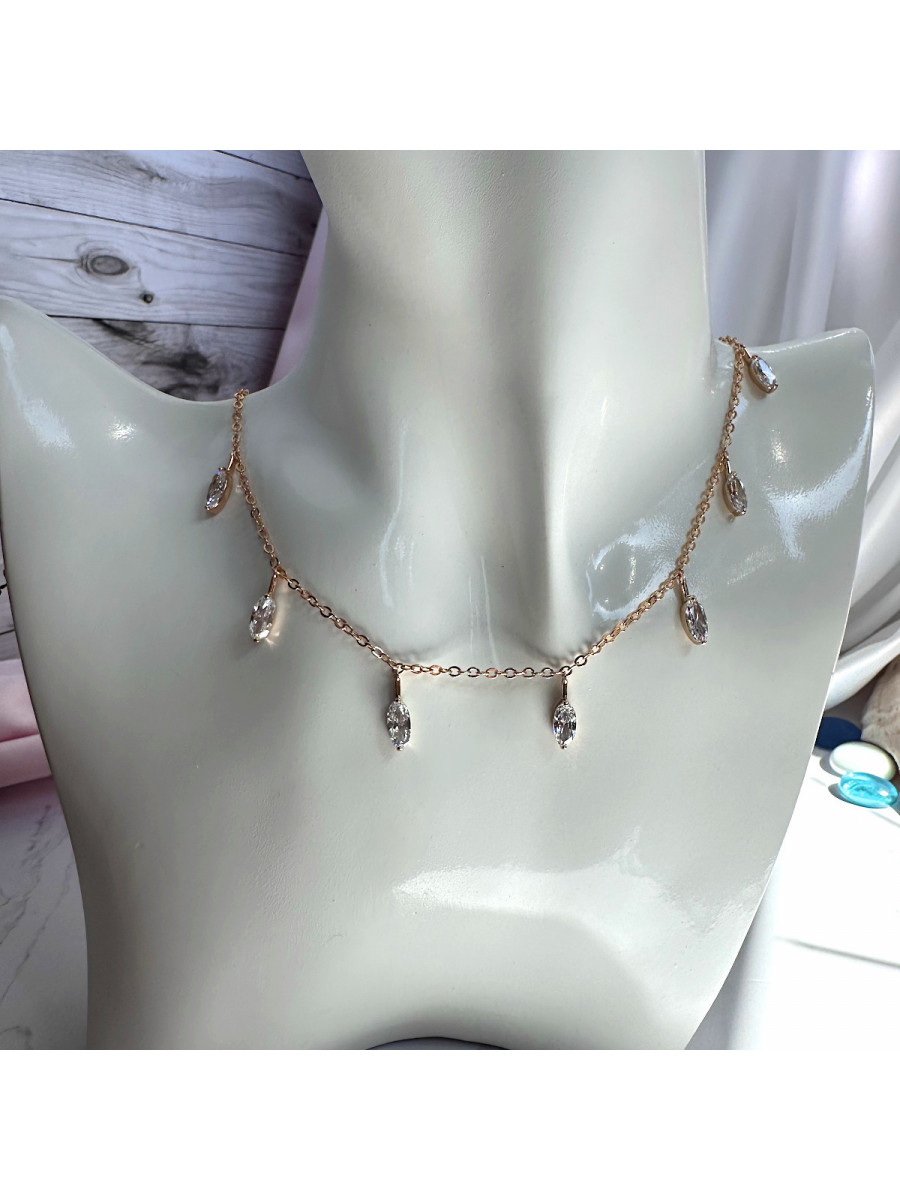 Колье с подвесками-каплями из цирконов, Xuping Jewelry Колье с подвесками-каплями из цирконов, Xuping Jewelry